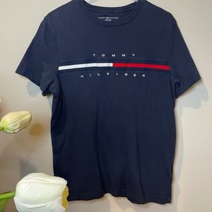 Tommy Hilfiger Mens Logo Shirt Navy Blue